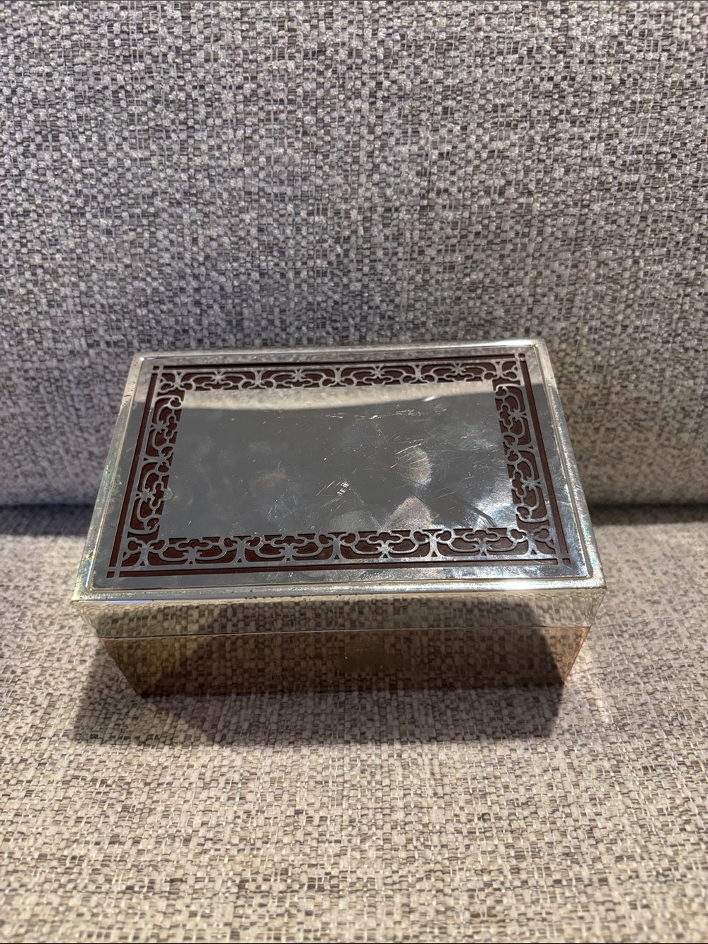 Silver and Brown Decorative Jewelry Box